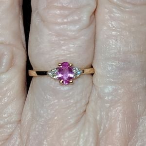 NWOT Natural Pink Sapphire and Diamond Ring